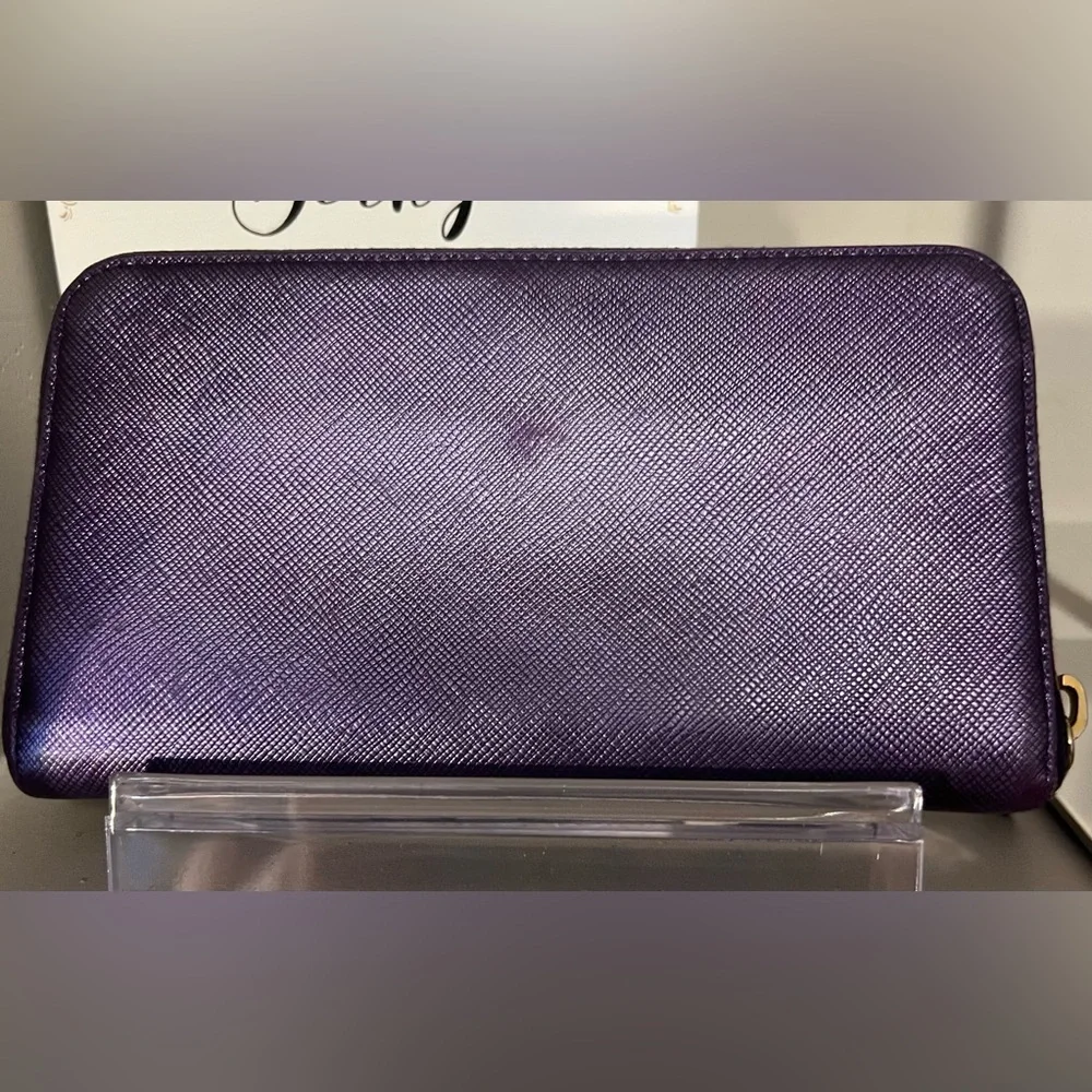 EUC Prada Saffiano Leather Wallet - Purple - Picture 4 of 11